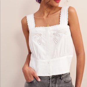 ROUJE Marta Top Blouse Sleeveless White Ecru 36